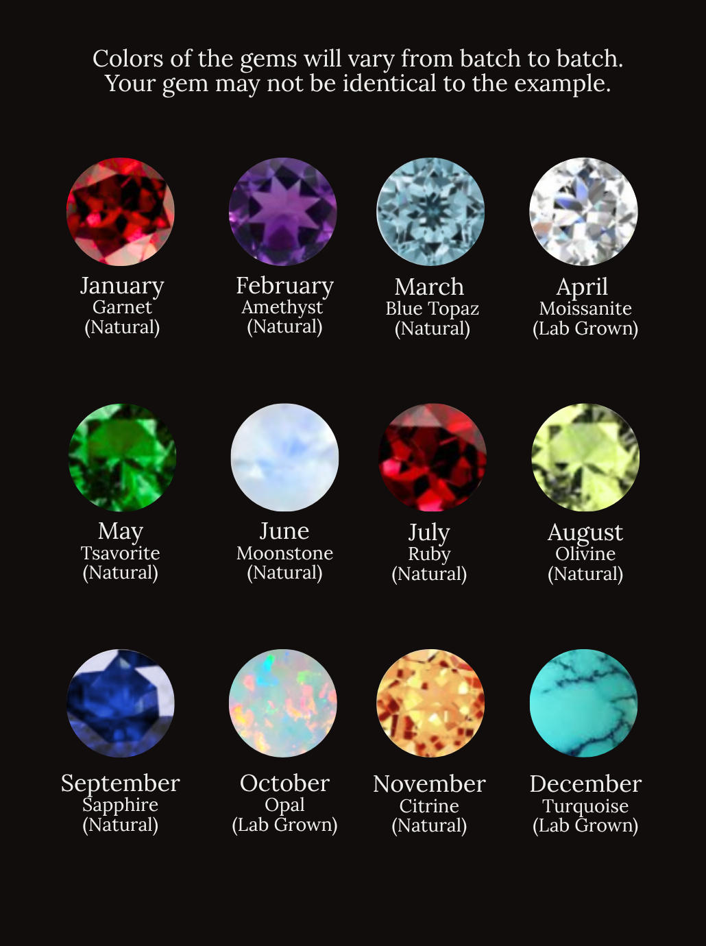 Birth Stone Stacker Ring