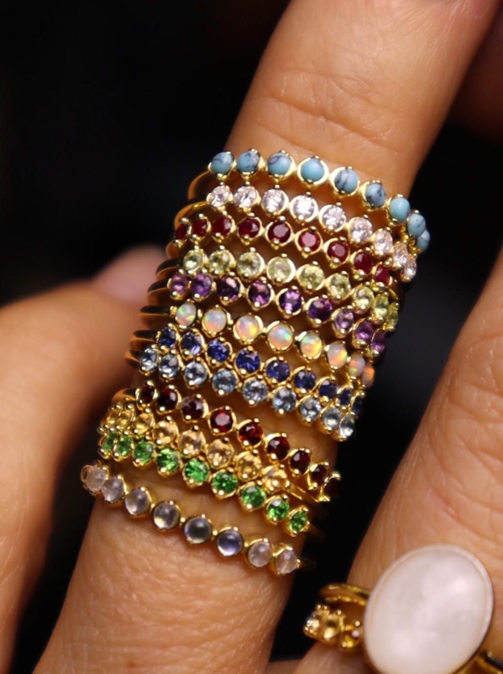 Birth Stone Stacker Ring