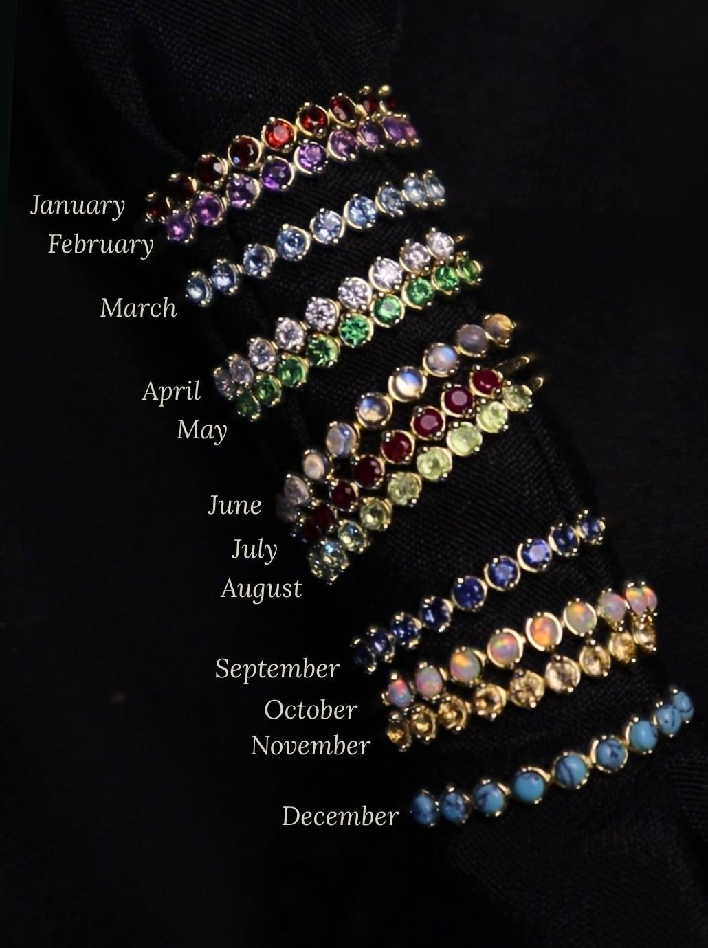 Birth Stone Stacker Ring